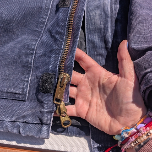 Vintage Carhartt Duck Coat Men's M Navy, Broken In Patina - Picture 3 of 7